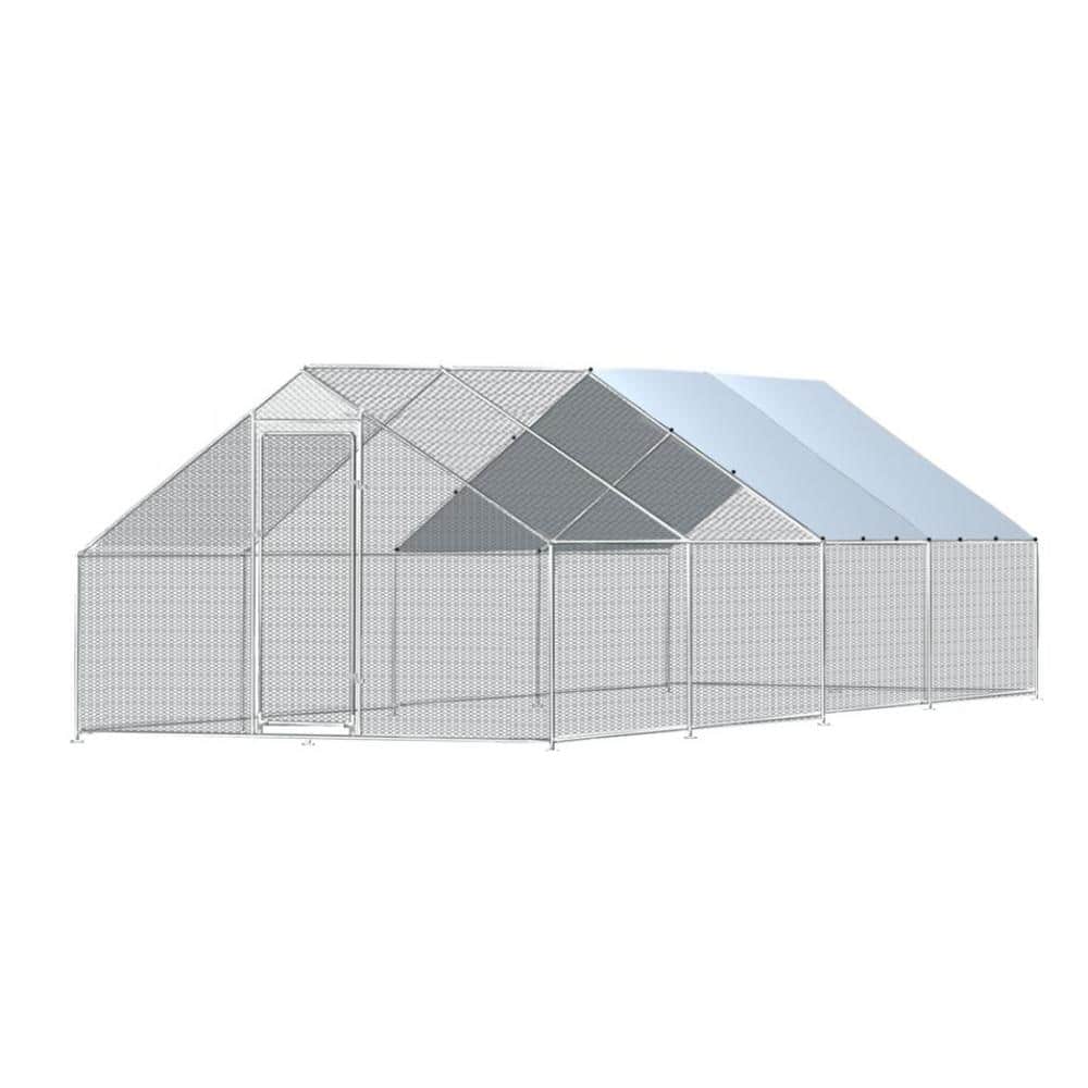Amucolo 9.8 ft. x 26.2 ft. Large Metal Walk-in Chicken Run