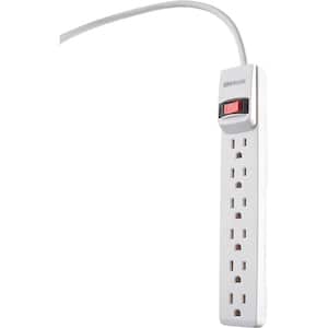 Electronics 6-Outlet 250-Joule Surge Protector with Sliding Safety Covers and Circuit Breaker 2 ft. Power Cord - Gray