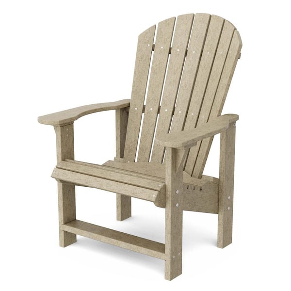 Wildridge Heritage Weathered Wood Plastic Outdoor Upright Adirondack Chair