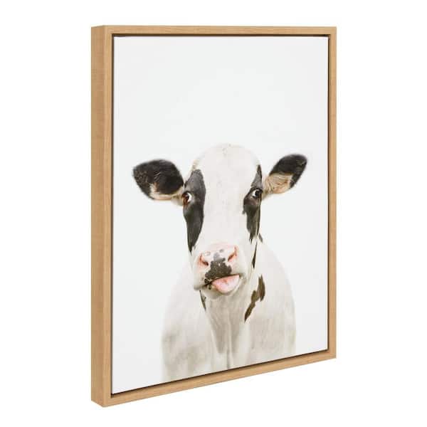 Kate and Laurel Sylvie Holstein Cow Portrait by Amy Peterson Art Studio Framed Art Print 18 in. x 24 in.