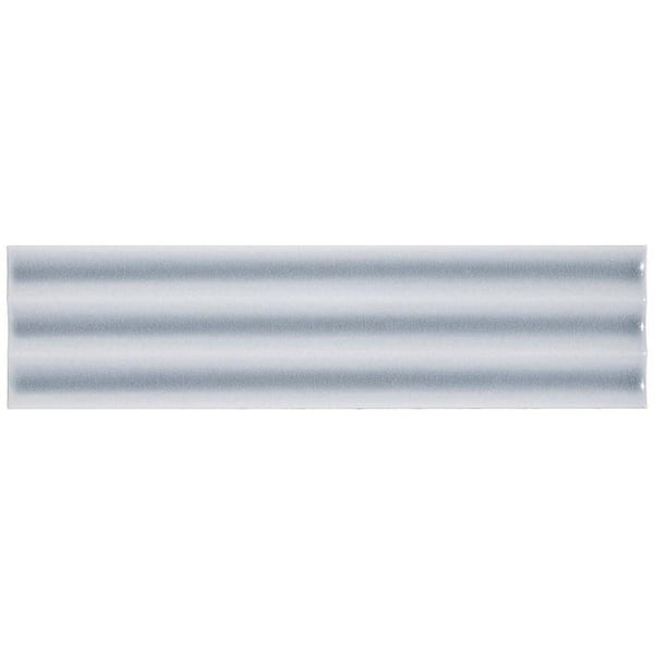 Ivy Hill Tile Colorwave Fluted Gray 4.43 in. x 0.34 in. Polished Crackled Ceramic Wall Tile Sample