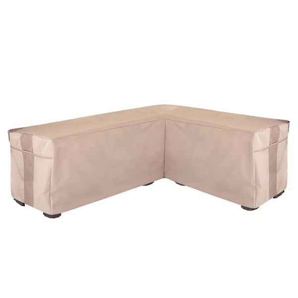 MODERN LEISURE Monterey Water Resistant Outdoor Patio Right Sectional Cover, 104 in. L x 83 in. L x 32 in. D x 31 in. H, Beige