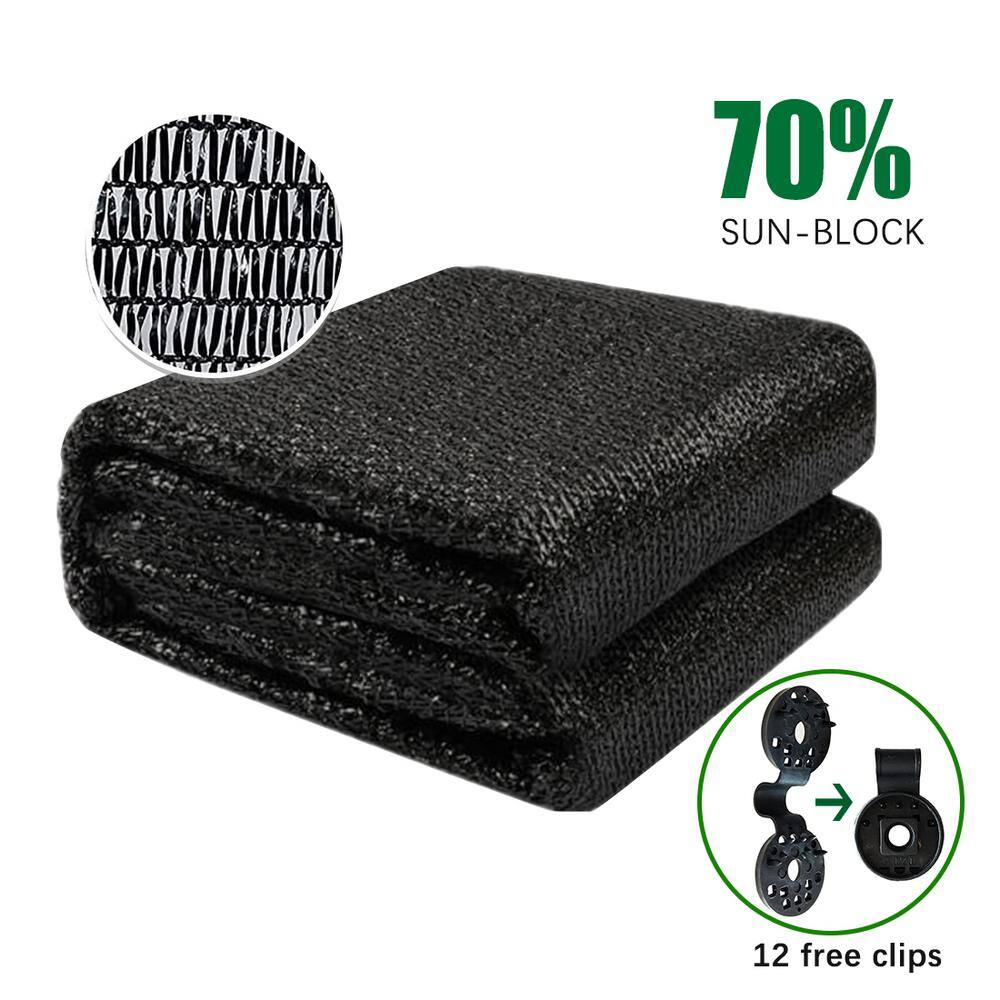 6 ft. x 10 ft. 70% Shade Cloth Sunblock Fabric Cut Edge with Free Cilps UV 