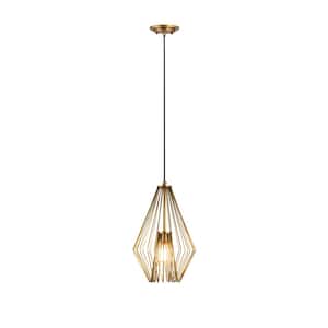 Quintus 1-Light Rubbed Brass Shaded Mini Pendant with Steel Shade