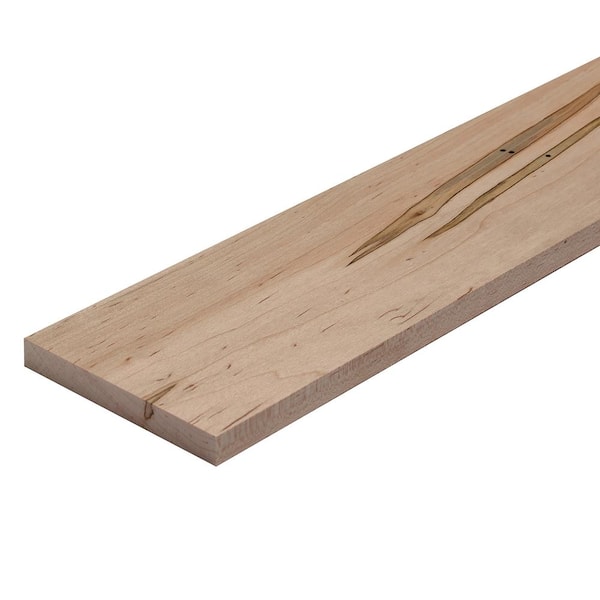 Ornamental Mouldings AMAP 1/2X4X48 .5 in. D X 3.5 in. W X 47.5 in. L Unfinished Ambrosia Maple Square Edge Decorative Board Moulding