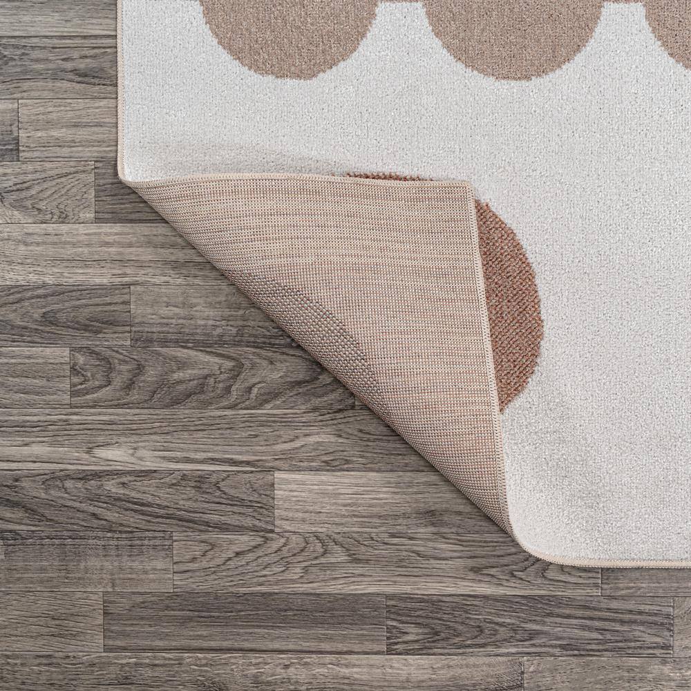 Cream and Multi Abstract Washable Kids Area Rug 3' x 5'