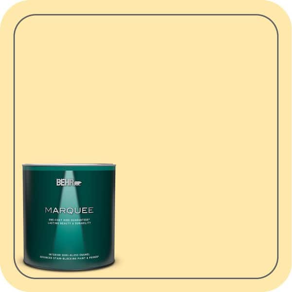 BEHR MARQUEE 1 qt. #PPH-02 Corn Semi-Gloss Enamel Interior Paint & Primer