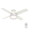 Dempsey 44 in. Low Profile LED Indoor Fresh White Ceiling Fan with Universal Remote