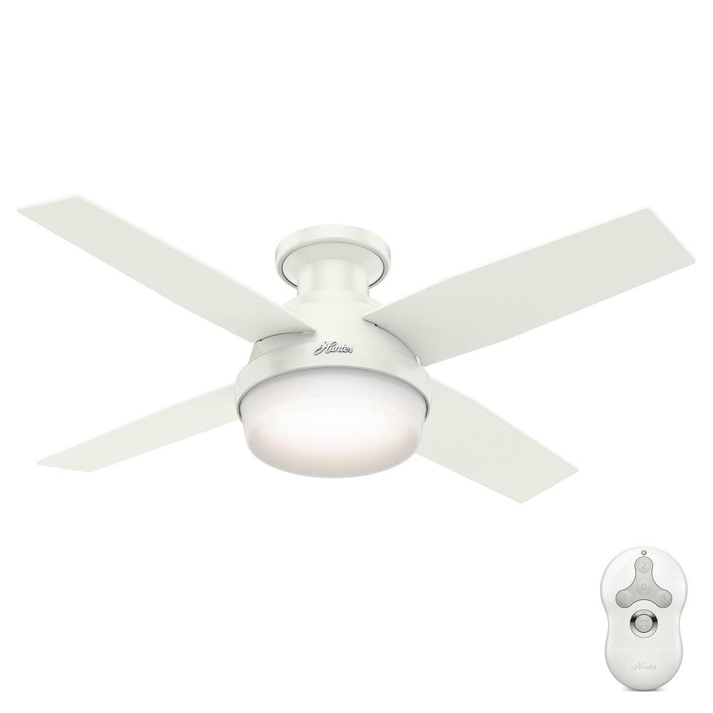 Hunter  44" Dempsey Low Profile with Light Fresh White Ceiling Fan 