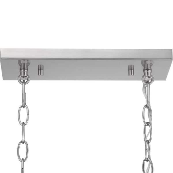 Progress Lighting Abner Mill 6-Light Brushed Nickel Chandelier with Matte Black Accents