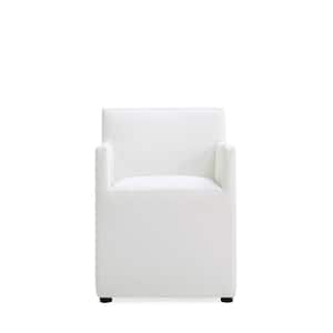 Anna Cream Square Faux Leather Dining Chair