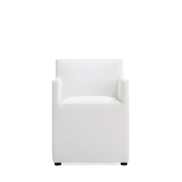 Manhattan Comfort Anna Cream Square Faux Leather Dining Chair