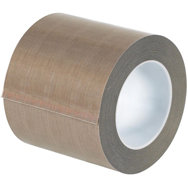 (1-Pack) 4 in. x 18 yds. 3 Mil Brown PTFE Glass Cloth Tape