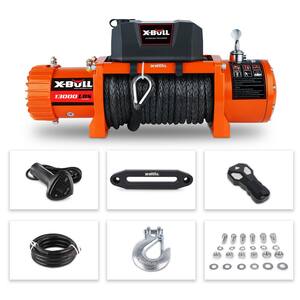 12-Volt 13000 lbs. Upgraded Version Electric Winch Synthetic Rope