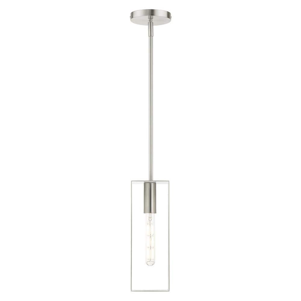 Soma Brushed Nickel and Glass Single Light Pendant