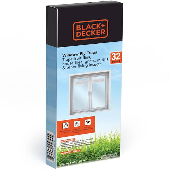 BLACK+DECKER Fly Traps for Indoors- Fruit Fly Traps and Fly Trap for Window, Sticky Fly Paper Strips, Flies & Other Insects (32-Pack)