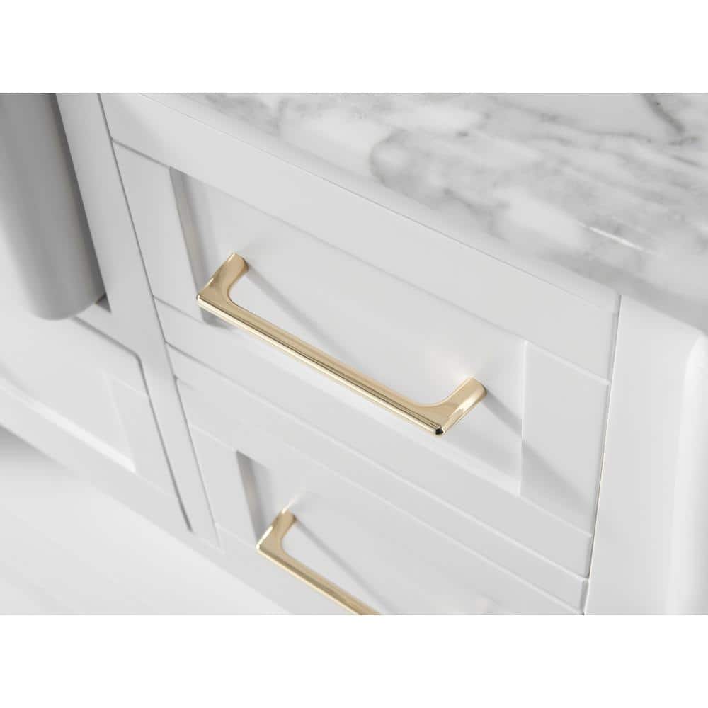 Hayley 60" White Farmhouse Double Basin Wood Vanity Set