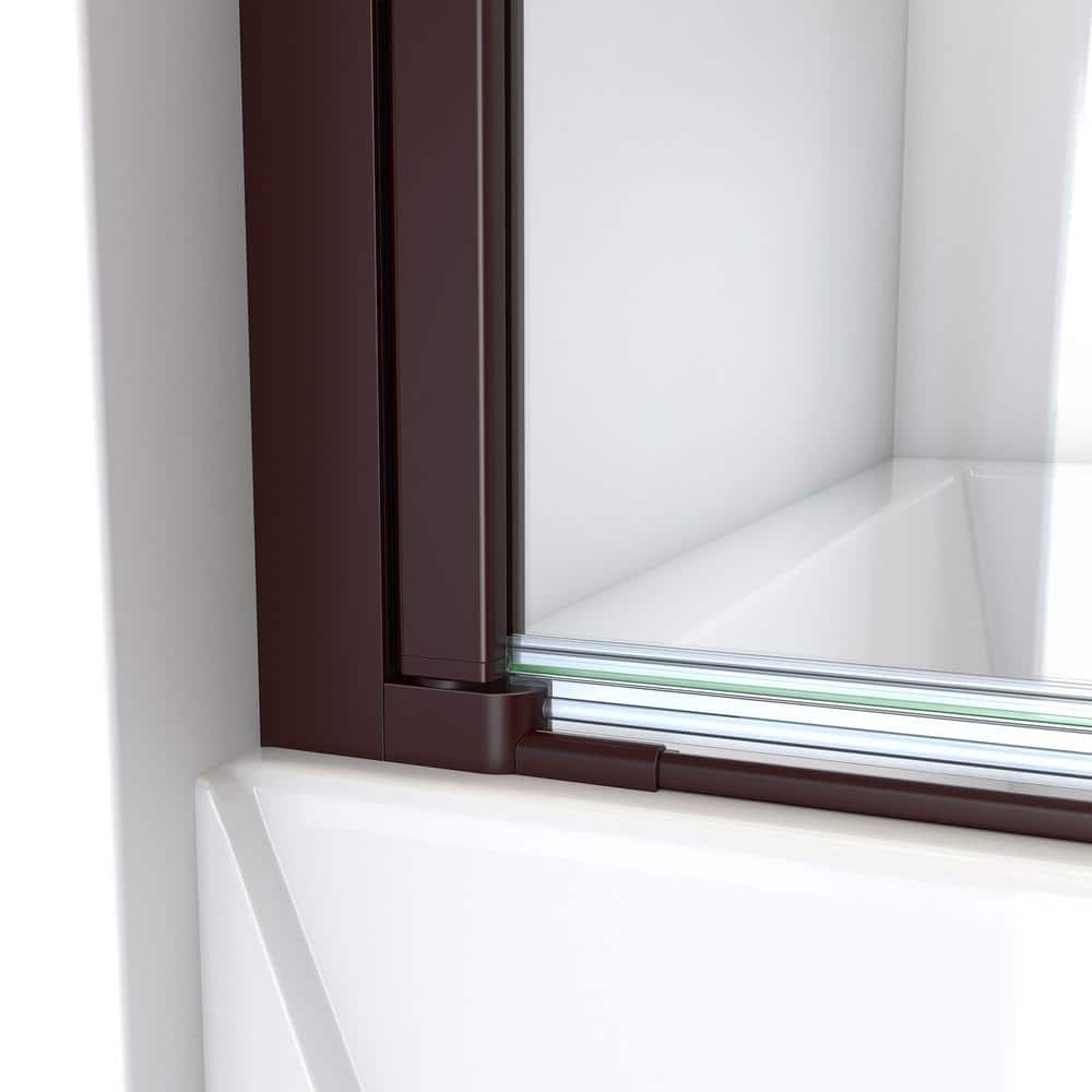 Bronze Frameless Glass 72" H Shower Door with Towel Bar