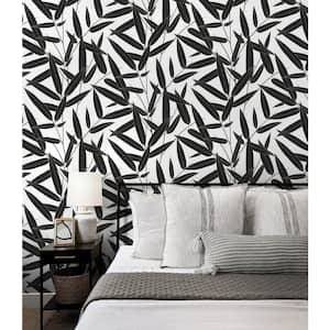 Ebony Leaf Branch Trail Vinyl Peel and Stick Wallpaper Roll (31.35 sq. ft.)