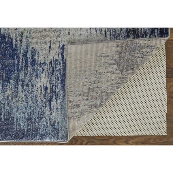 Blue and Ivory Abstract 10 ft. x 14 ft. Area Rug
