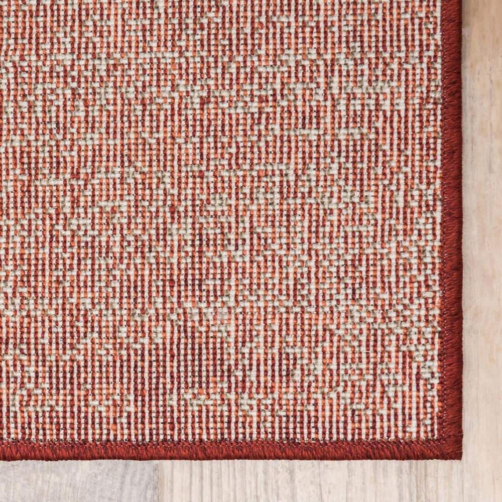 Terracotta Tufted 6' x 9' Synthetic Easy Care Area Rug