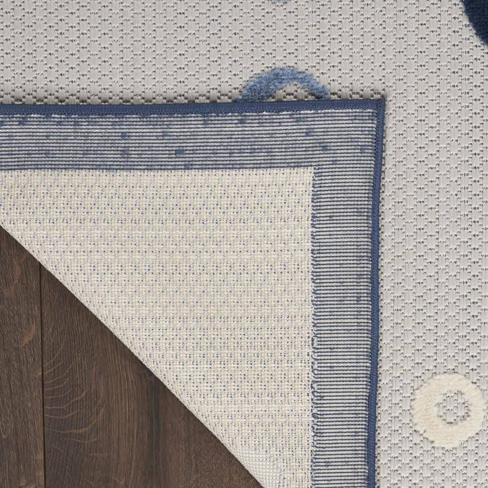 Navy Blue Coastal Turtle Outdoor Area Rug 5'3" x 7'5"