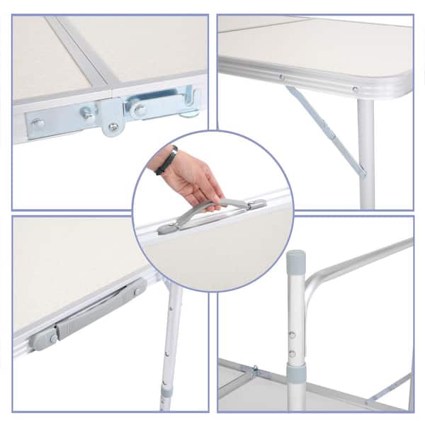 Karl home - 28 in. H Rectangle Plastic Folding Portable Outdoor Picnic Table