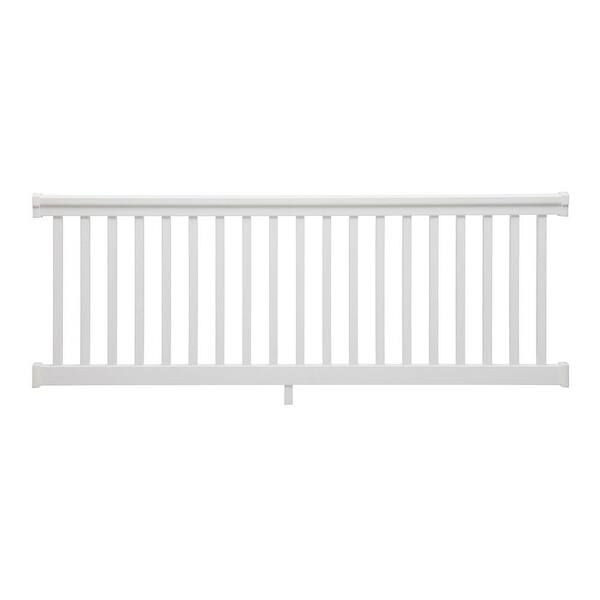 TAM-RAIL 10 ft. x 36 in. PVC White Straight Rail Kit with Square Balusters