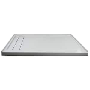 Linear 30 in. x 60 in. Single Threshold Shower Base with a Left Drain in Grey