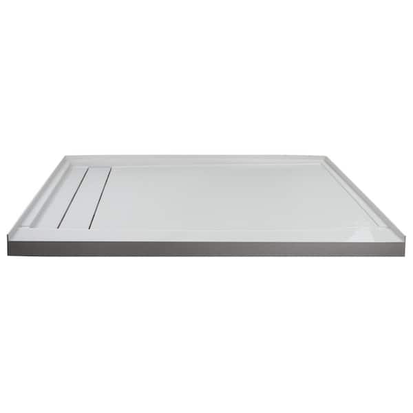 Transolid Linear 30 in. x 60 in. Single Threshold Shower Base with a Left Drain in Grey