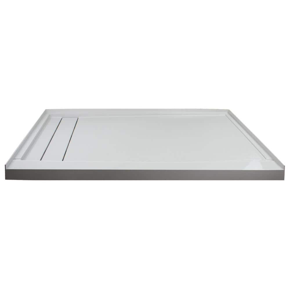 Gray Rectangular 60'' x 32'' Shower Base with Left Drain