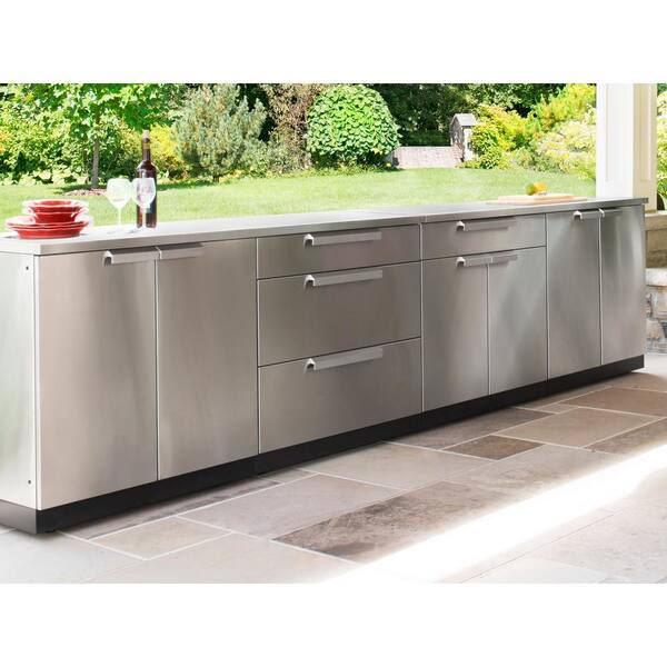 Outdoor Cabinets Newage Outdoor Kitchen Stainless Steel Countertop