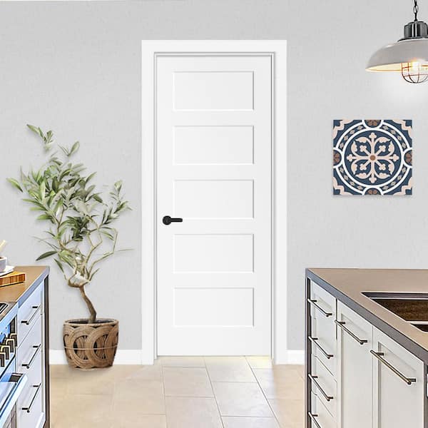 Steves & Sons 32 in. x 80 in. 2-Panel Square Shaker Primed RH