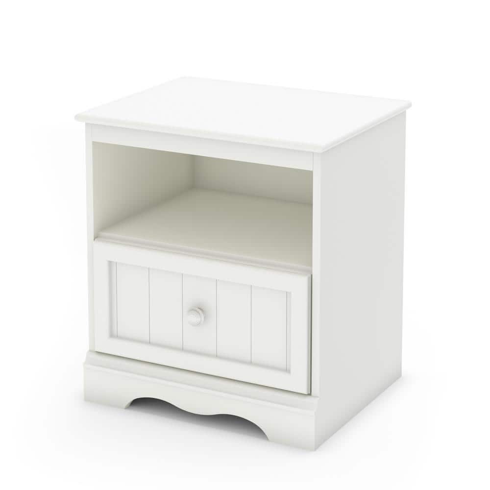 Savannah Pure White 1-Drawer Nightstand