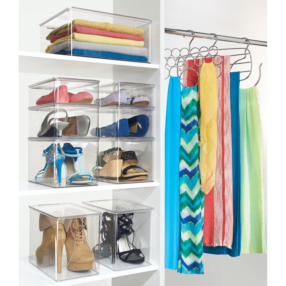 Chrome Metal Tie and Belt Organizer with 14 Hooks