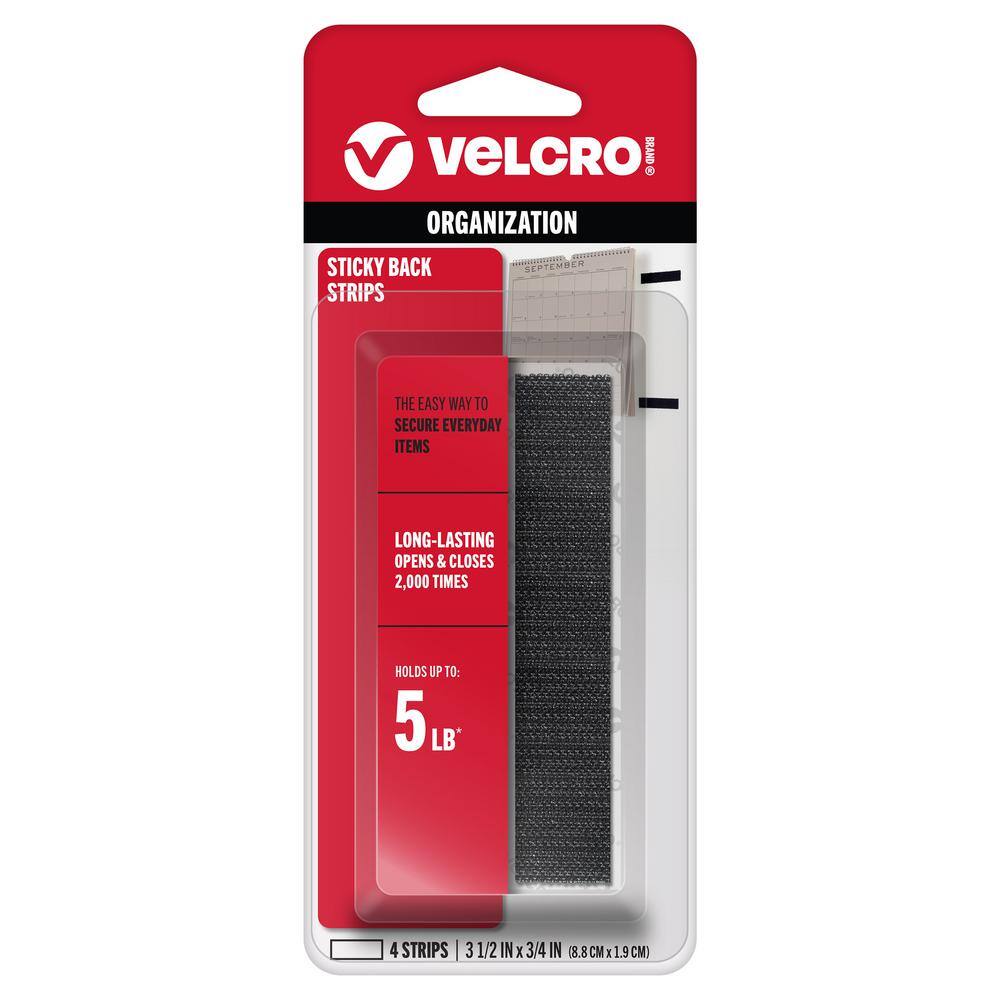 Velcro 3-1 2 In. X 3 4 In. Sticky Back Strips (4-pack) 90075 - The Home 