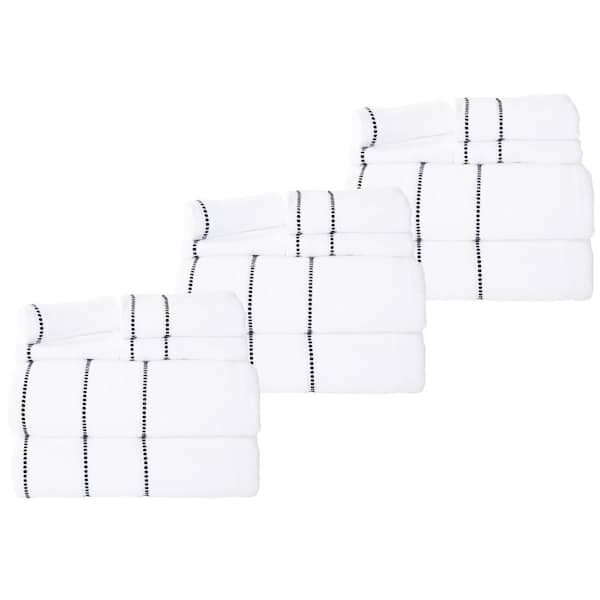 Lavish Home 18-Piece White Cotton Towel Set