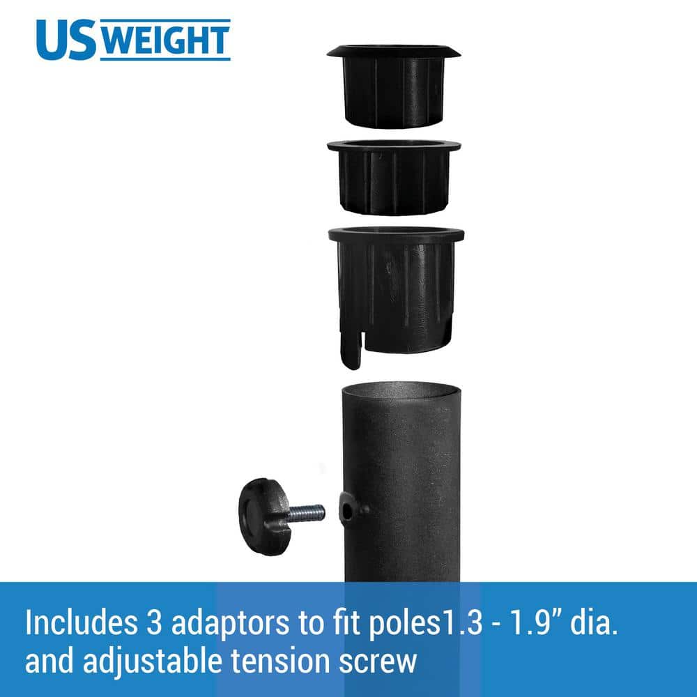 Black Half Round Water Resistant Patio Umbrella Base