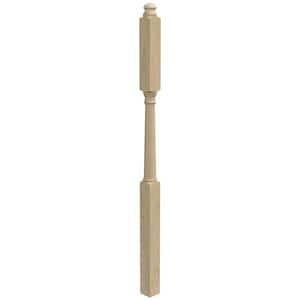 Stair Parts 4946 60 in. x 3 in. Unfinished Poplar Mushroom Top Newel Post for Stair Remodel