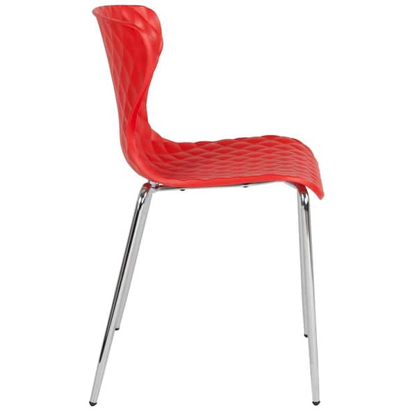 red plastic office chair