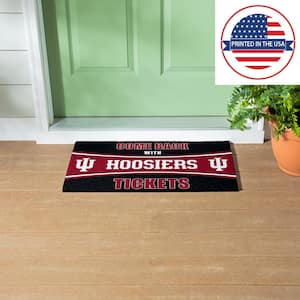Indiana University 28 in. x 16 in. PVC "Come Back With Tickets" Trapper Door Mat
