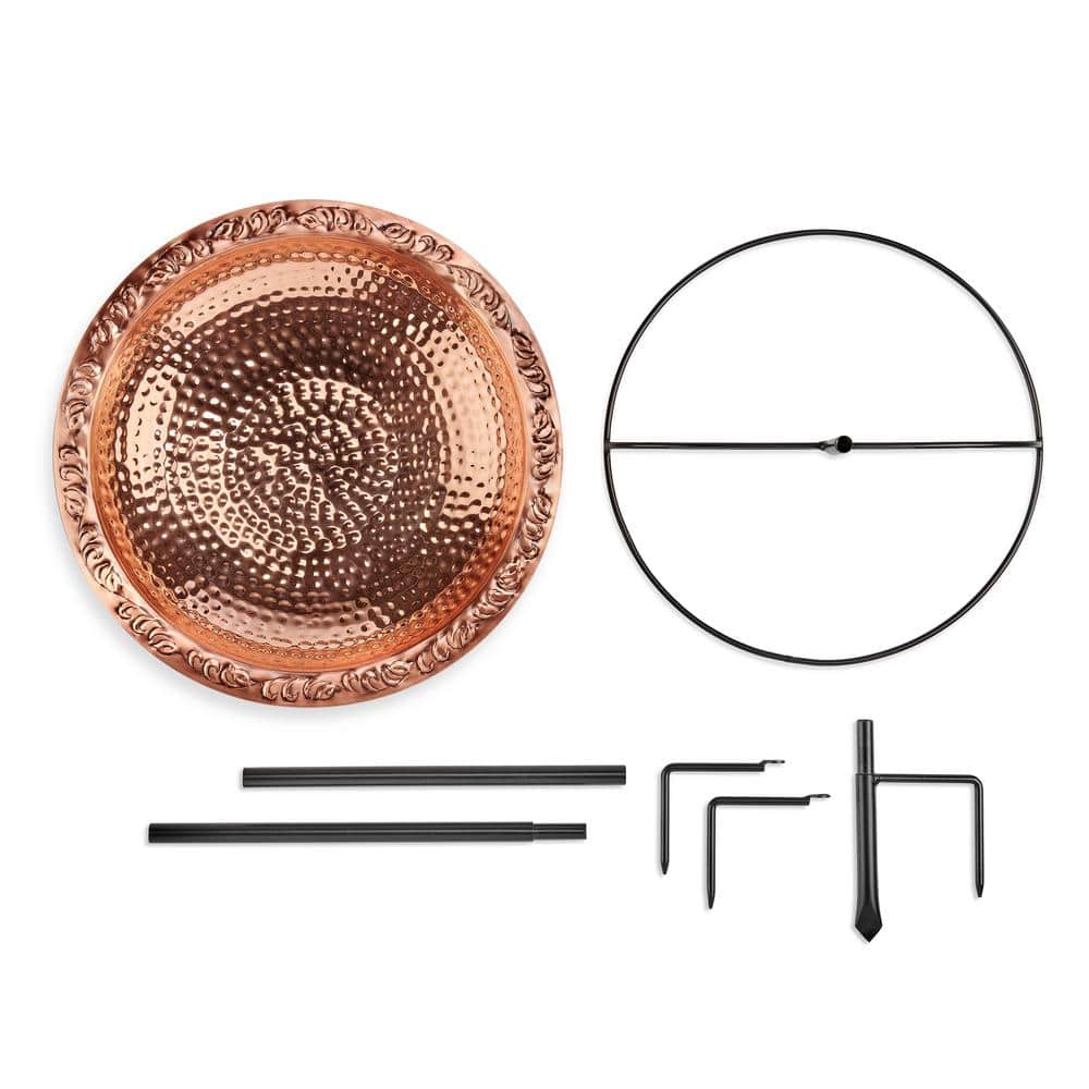 Pure Copper 18" Bird Bath with Garden Pole