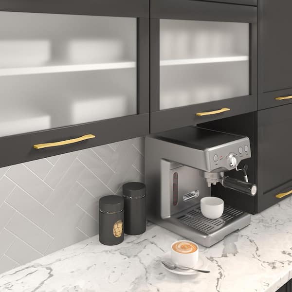 Creston Collection 6-5/16 in. or 7-9/16 in. (160 mm or 192 mm) Modern Brushed Gold Rectangular Cabinet Bar Pull