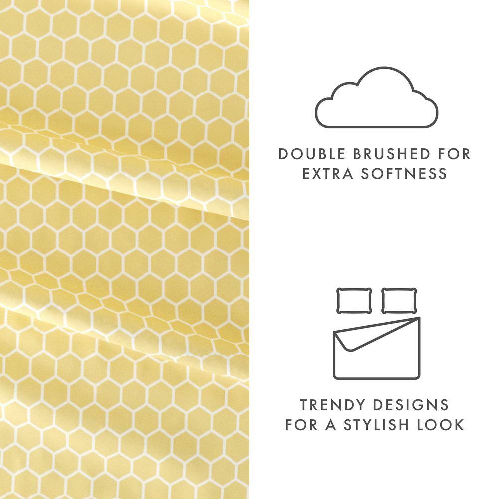 King Yellow Chevron Microfiber Sheet Set with Pillowcases