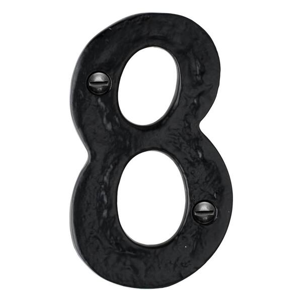 Mascot Hardware Hammered 4 in. Black House Number 8