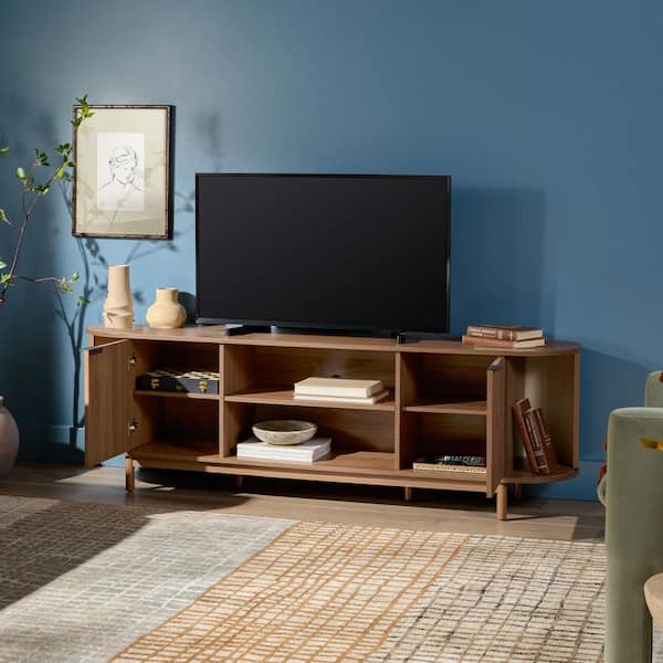 Walker Edison Furniture Company 70 in. Modern Mocha Reeded Wood TV