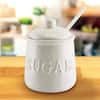 KOVOT 10 oz Ceramic Sugar Jar & Spoon Set White