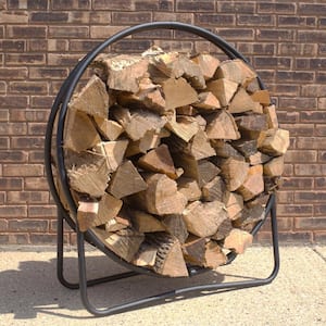 43 in. Black Steel Log Hoop