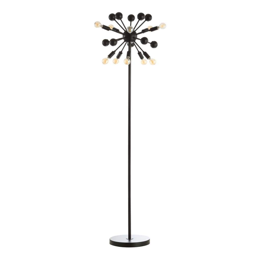 Orbit 63" Black Metal 10-Light Sputnik Floor Lamp