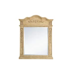 Timeless Home 28 in. W x 36 in. H x Traditional Wood Framed Rectangle Antique Beige Mirror